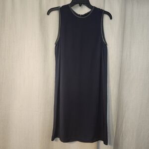 Theory 100% Silk Brindina A Line Shift Dress in Navy